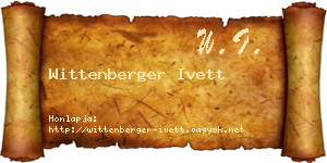 Wittenberger Ivett névjegykártya